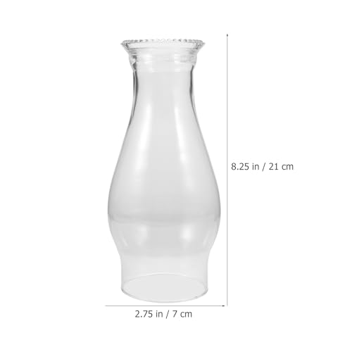 Warmhm Glass Lampshade Glass Globe Lampshade Oil Lamp Chimney Clear Retro Light Cover Oil Lamp Cover Chimney Lamp Shades Lamp Cover for Kerosene Lamp Kerosene Fuel Dome Cover L888 Candle - Image 2