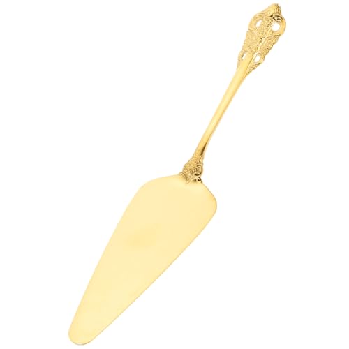 Housoutil Spatule à Glaçage en Acier Inoxydable 304 Manche à Motif Sculpté Pelle à Gâteau Dorée pour Tranches Régulières Outil Coupe-Gâteau pour Servir Gâteaux D’Anniversaire et Mariage