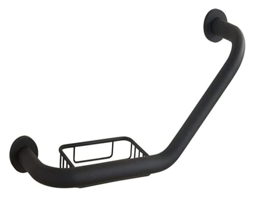 Baño para Agarraderas Barra de seguridad negra mate, pasamanos for bañera, mango de 135 grados, jabonera multifunción for personas mayores, personas con discapacidad, niños y mujeres embarazadas.