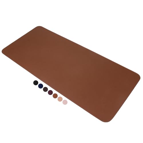 MousePad DeskPad em Couro Ecologico 70x30cm + Porta-Copos (Caramelo)