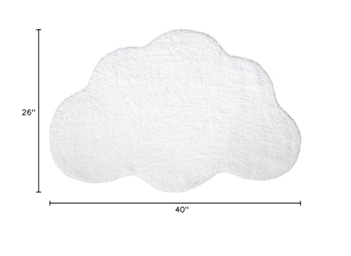 Habudda Area Rug, Bedroom Playroom Classroom Kids Nursery Rugs, Small White Cloud Decor Doormat Shower Bath Mat, Outdoor & Indoor Floor Soft Non-Slip Carpet for Baby Boy and Girl, Pure Cotton, 40"x26"