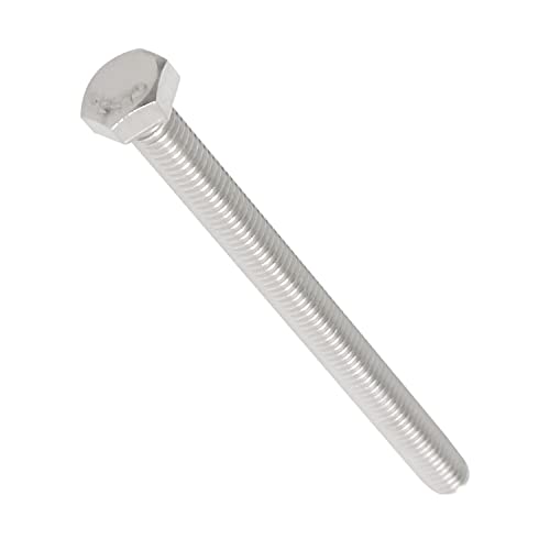 Image of 10 Pcs, SUS304 M6 x 80mm Hex Head Bolts Screws,Strength Grade A2-70 (Grade 5.8), Fully Threaded Plain Finish