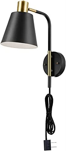 Apliques de pared negra WQHPLMD con cable de 6 pies para lectura