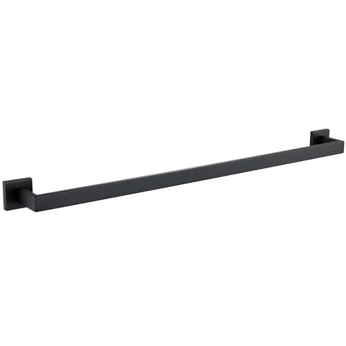 LANC 32-Inche Long Towel Bars for Bathroom Wall Mounted, Matte Black Bath Towel Racks Stainless Steel Towel Rods Total-33.5” Towel Rails Kitchen Towel Hanger Square Towel Holder, A8804MB-8P1