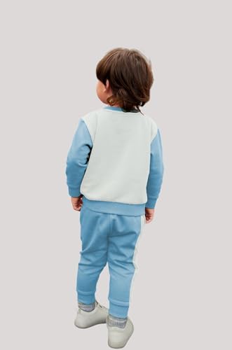 Image of LOFN Stylish Winter Wear Kids Clothing Sets Sweatshirt And Trackpant Set (KDSW33DPL5-WHSB)
