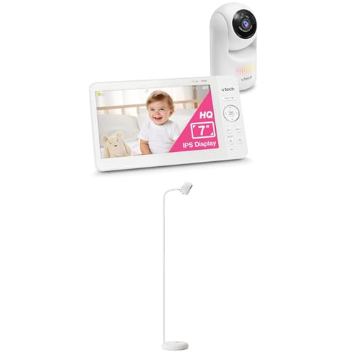 Image of Bundle of VTech Baby Monitor with 7 inch IPS Screen Advanced HQ Max + Baby Monitor Floor Stand Compatible with Most Baby Monitor, Baby Camera Stand Mount, Safety for Nursery