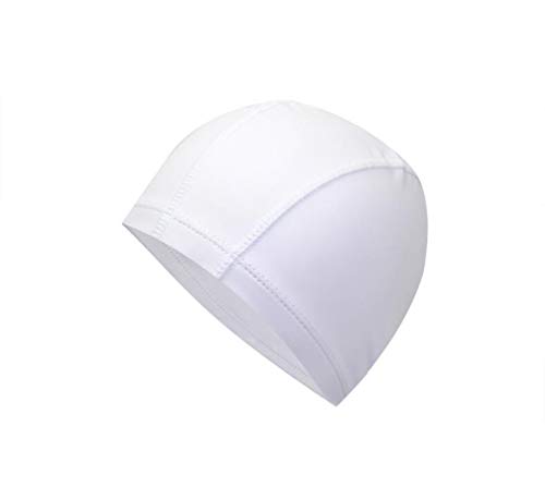 FZBNSRKO Candy Color Waterproof High Elastic Swim Caps with PU Coat PU Swimming Cap for Men and Women Long Hair(White)