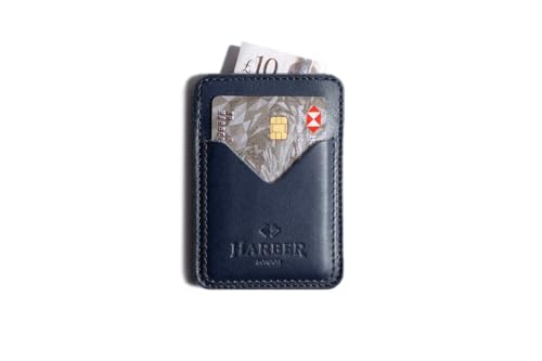 Harber London - Tarjetero clásico de Piel - 3 Bolsillos | Color: Azul...