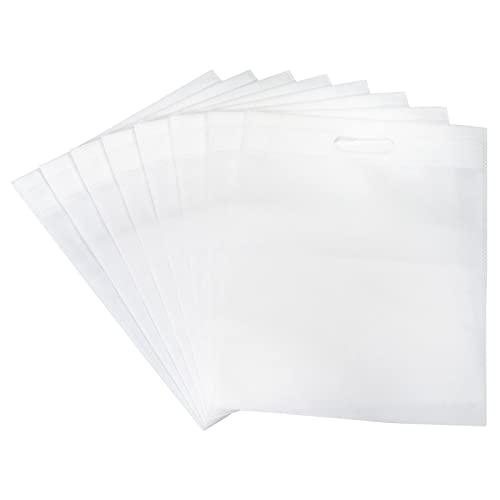 PATIKIL Nonwoven Tote Bags, 20 Pack Reusable Goodie Treat Bag with Handles for Shopping Party White
