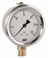 213.53 Liquid Filled Industrial Pressure Gauge, 0 to 5000 psi, 2.5 Dial, Lower