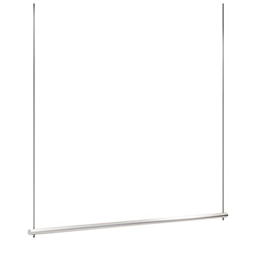 Estante de exhibición de ropa de pared resistente de metal de altura ajustable con colgador de techo, color plateado, 100 cm