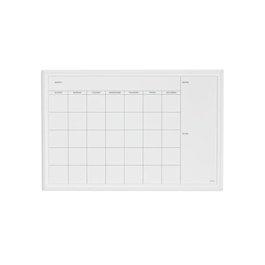 U Brands Magnetic Dry Erase Calendar Board, 30"x20", White Wood Style Frame, Includes Magnets