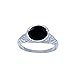 Véritables pierres précieuses Onyx noir ovale à facettes Noir Onyx noir Bagues en argent massif - bijoux accessoires excellent cadeau pour petite amie bague de naissance-55fr
