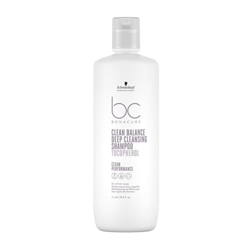 Schwarzkopf Professional Bonacure Clean Balance Deep Cleansing Shampoo with Tocopherol | For All Hair Types - 1L