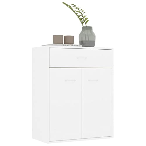Tomostar Buffet Cuisine, Buffet Bas Meuble de Rangement Salon Blanc 60x30x75 cm Bois d'ingénierie