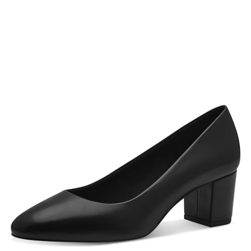 MARCO TOZZI Damen Pumps aus Leder mit Blockabsatz, Schwarz...