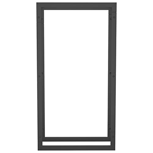 BULANED Brennholzregal, Kaminholzregal, Brennholz Regal Außen, Holzregal, Kaminholz Ablage Innen, Outdoor Firewood Racks, Mattschwarz 50x28x94 cm Stahl – Bild 4