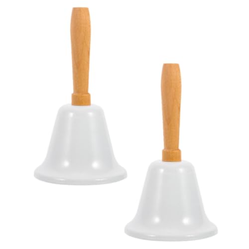 UTHCLO 2 Piezas Campana de Mano Metálica para Servicio Restaurante Campanilla Ligera con Mango Ergonómico para Bar Cocina y Recepción Sonido y Resistente