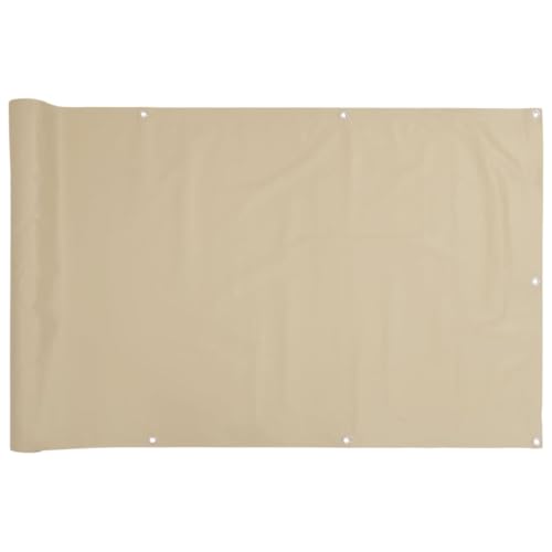 vidaXL Balkon Sichtschutz Bespannung Terrasse Windschutz Sonnenschutz Balkonbespannung Balkonverkleidung Beige 120x400cm Oxford-Gewebe