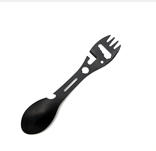 Miniatura 6 de JOYKOL Spork multifuncional para exteriores, utensilio de campamento combinado 10 en 1 para senderismo, cuchara de acero inoxidable y abridor de