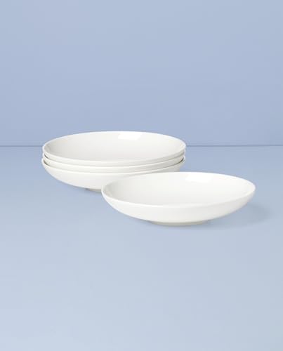 Image of Lenox Dinnerware Set, Studio 1414 Coupe Pasta Bowls, Set of 4, Service For 4, Dishwasher and Microwave Safe, Made of Bone China, Salad Bowl, Pasta Bowl, Home, Kitchen and Dining (White, 4 Pieces)