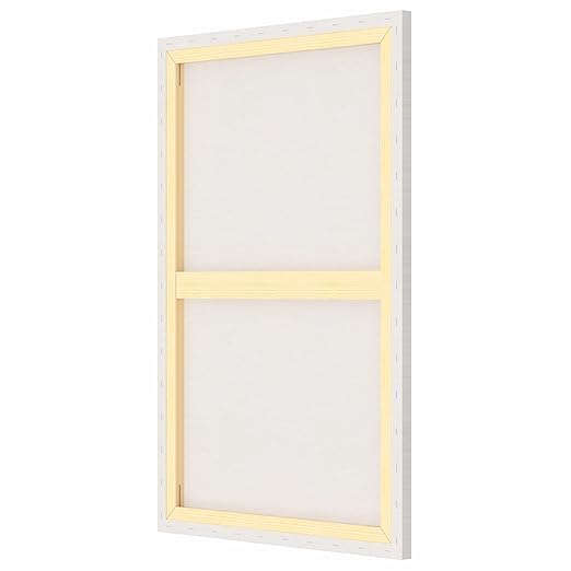 Image of Artist Standard Series 10 Oz (440 GSM) 100% Cotton Pre-Stretched Canvas with Wooden Frame 18x40 mm | Primed Canvas Stretched for Oil & Acrylic Painting 20 inch x 30 inch (50x75 cm), Pack of 2
