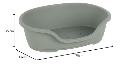 Flamingo Hundebett Tuck – Oval Grün | Größe M (70 × 47 × 22 cm) | Praktisch, Stilvoll & Leicht zu Reinigen!