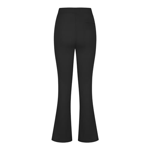 Womens Dress Pants Stretchy Business Casual Flare Trousers Petite Lightweight Pull On Office Slacks with Pockets3