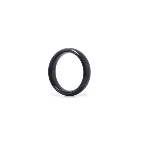 Metal Cock Ring Metal Penis Ring Testicle Ring Without Edges Sexual Stimulation Device Prolonged Erection Sex Toy for Men (Black Medium)