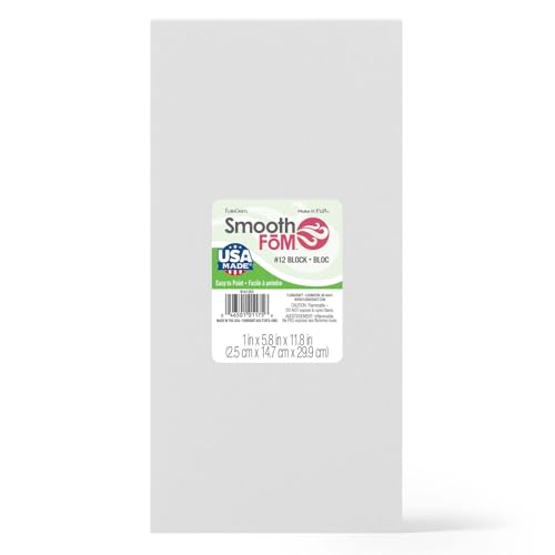 FloraCraft SmoothFōM Block 1 Inch x 5.8 Inch x 11.8 Inch White
