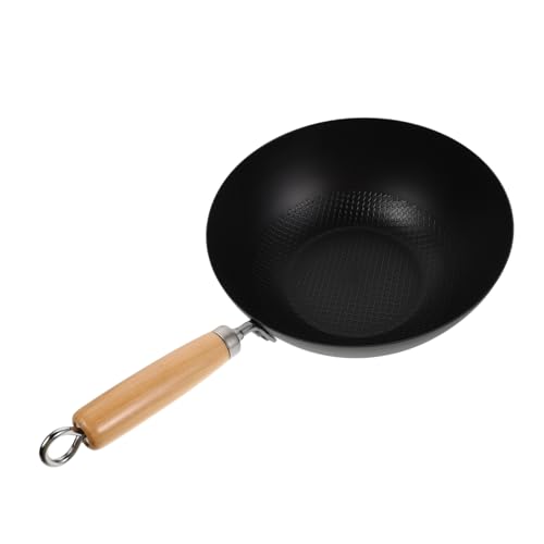TOPPERFUN Small Iron Pot Japanese Wok Pan Bottom Fry Pan for Kitchen Cooking Home Use