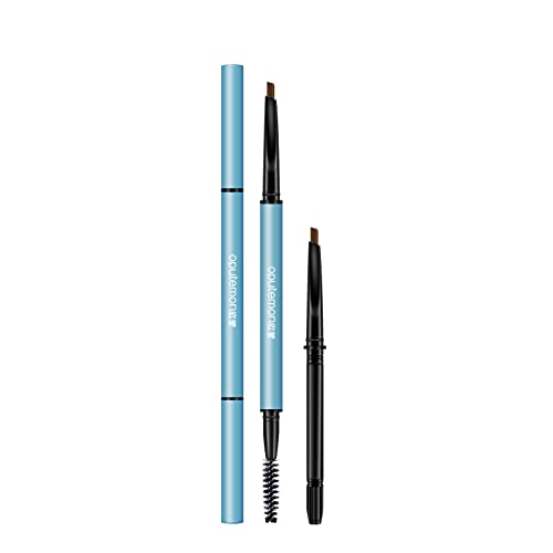 Oputemon ultra slim defining eyebrow pencil triangular tip with replaceable refill & spoolie brush from Light brown to dark brown waterproof (medium brown)