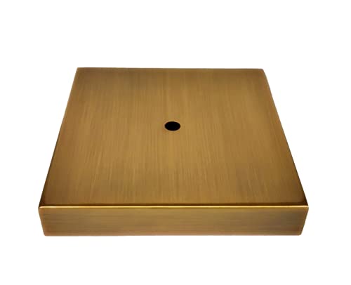 Lamp Base-Metal-6"-Square-Available In 4 Finishes: Antique Brass, Polished Brass, Polished Nickel Or Matte Black (1 Pc.) (6" Mtl-Square-Mbk) #TOP4