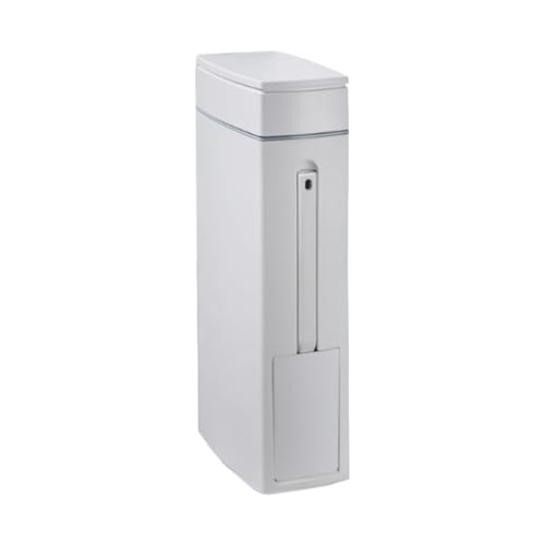 Poubelle de salle de bain 4.5L fine avec brosse de toilette intégrée et organisateur étroit