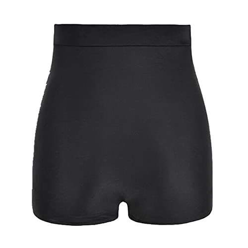 Lu's Chic Women's High Waist Swim Board Shorts Tummy Control Ruched Swimwear Shirred Boyshorts Plus Size Swimsuit Bikini Bottoms Trunks Boyleg Swimming Pleated Bathing Suit Black Large #TOP1