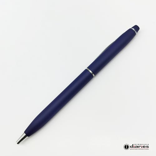 Image of Jhingalala A5 Leather Cover Hardbound Undated Journal Notebook with Pen Combo Gift | 80 GSM Premium Non-Bleeding Paper | Diary with Pen | Ideal Corporate, Diwali & New Year Gift (Blue)