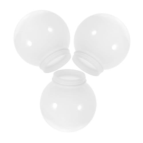 Cabilock 3 piezas Pantalla de Lámpara Globular Acrílica Blanca Leche Redonda Ligera para Lámparas de Pared Faroles Exteriores y Candelabros Fácil Instalación