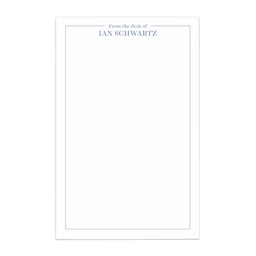 From The Desk Of Men's Notepad, Professional Notepads for Men or Women, Personalized Gift for Men, Personalized Desk Stationary Set, Your choice of ink color, size 5.5in x 8.5in, 50 sheets