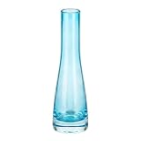 Bamboopack Vase en verre soufflé fait à la main   Vase en verre transparent à tige unique   Vase décoratif pour décoration de fête de mariage, maison et bureau WTTC75758 M Bleu/Transparent