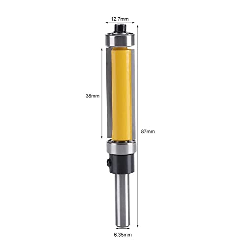 Flush Trim Router Bit with Top and Bottom Bearing 1-1/2"H * 1/4" Shank Woodworking Tool