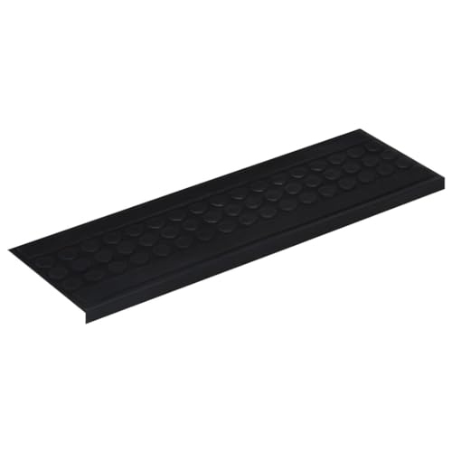 Tapis d'escalier extérieur noir caoutchouc antidérapant protection marches résistante - 6