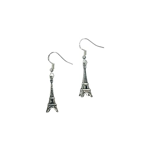 Eiffel Tower Paris Earrings, On Sterling Silver Earwires #TOP1