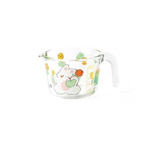 DJFKDYHPE Glass Measuring Cup With Scale Milk Cup High Temperature Resistant Household Kitchen Baking Beaten Egg Cup Measuring Water Cup(D)