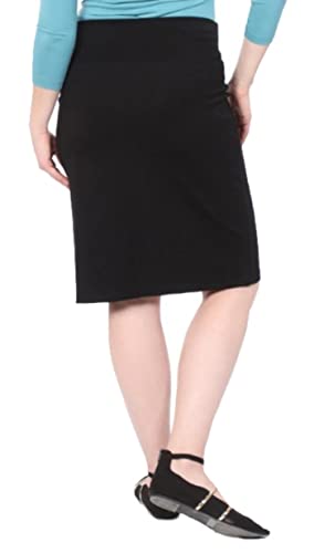 Kosher Casual Women's Modest Knee Length Stretch Pencil Skirt In Lightweight Cotton Spandex Extra Large White #TOP1