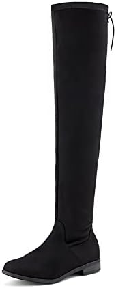 DREAM PAIRS Women's Uplace Black Suede Over The Knee Thigh High Winter Boots Size 8.5 M US