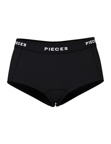 PIECES Damen Pclogo Lady Boxers/Solid Noos, Schwarz, S