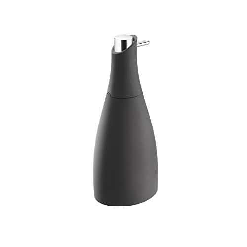 COSMIC Saku Minimalistischer Seifenspender aus Acryl und Glas. Nachfüllbares Zubehör mit 300 ml für Badezimmer und Küche, Mattschwarz