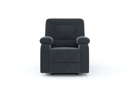 Image of Amazon Brand - Solimo Elysium | Single Seater Sofa Recliner | Manual Recliner (Velvet Grey)