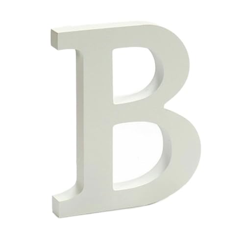 Letra B madera blanco lista para colocar sin soportes en mesas de eventos 2