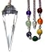 Crystal Quartz 12-facet Chakra Pendulum with Satin Bag and Instruction Leaflet for Divination